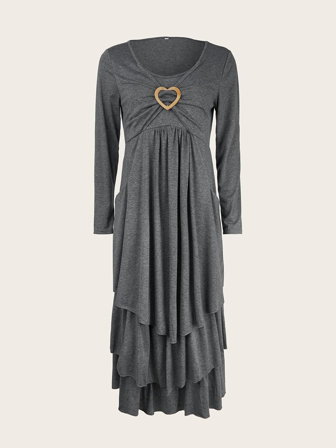 Womens Wedding Guest Maxi Dresses 2024 Fall Swing Ruffle Dress Irregular Hem A Line Flowy Long Sleeve Tiered - Image 4