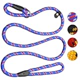 Dog Rope Leash, 5 FT Pet Slip Lead, Dog Training Leash, Standard Adjustable Pet Nylon Leash for Small Medium Dogs 10-80 lb Walking(Blue)