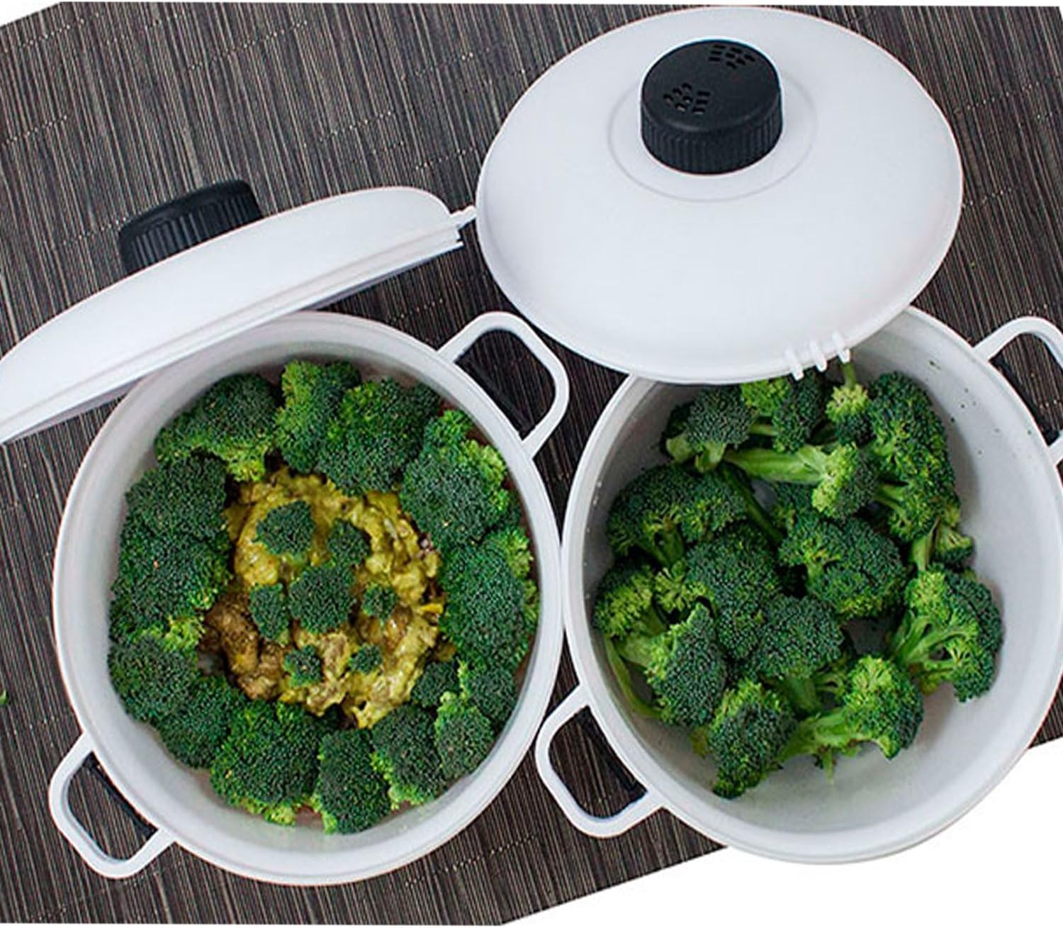 Suinga Pentola a Pressione per Microonde 2,8L – Cucina Sana e Veloce con Valvola di Vapore, Chiusure Ermetiche, Include Tazza Misurino e Spatola – Cuociriso e Pentola Microonde