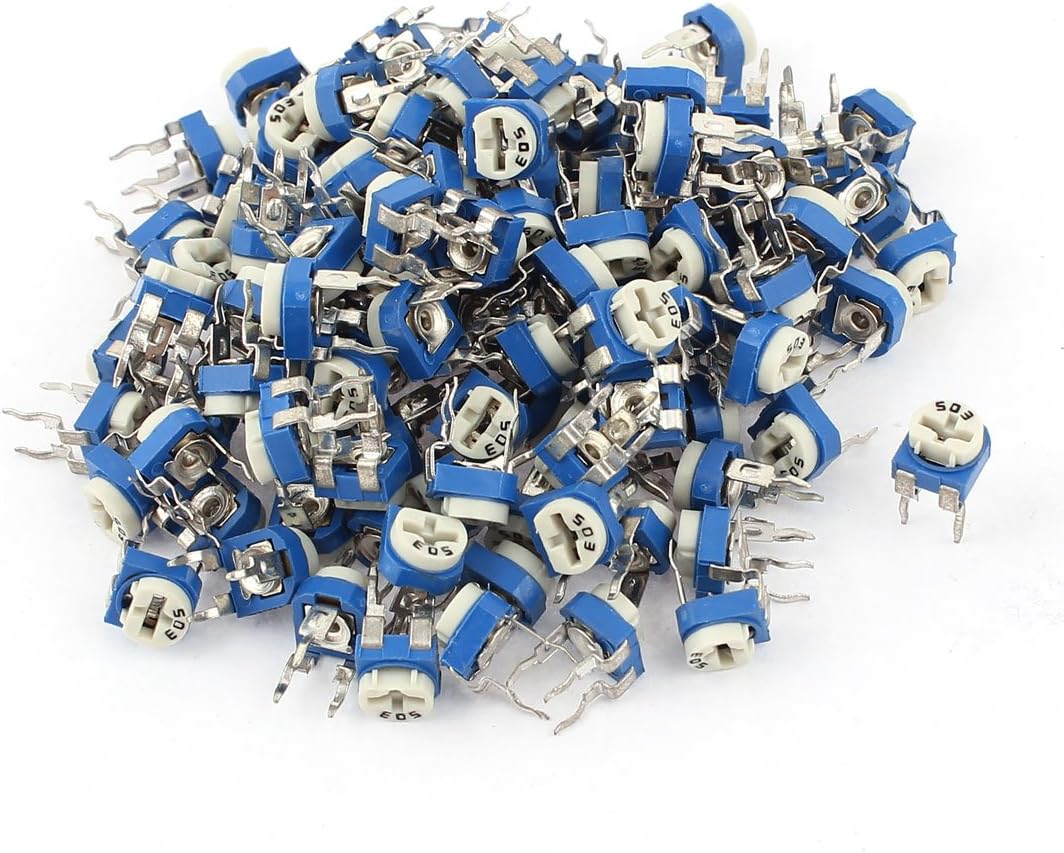 120Pcs UKM-065 Variable Resistors 50K Ohm 3 Terminals Trimmer Potentiometer Potentiometers Adjustable Resistor