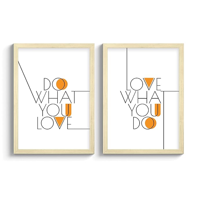 gs decor set of 2 love typography quotes wall art 16 12 inches