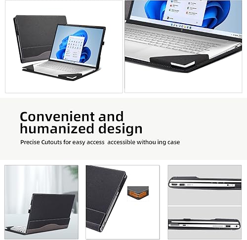 Miniatura 7 de Funda para portátil HP 17s-cu 17-cp17z-cpEnvy 17-cr 17t-cr17-ch17-da17t-da17.3" Funda a prueba de caídas de piel sintética con bolsillo interior