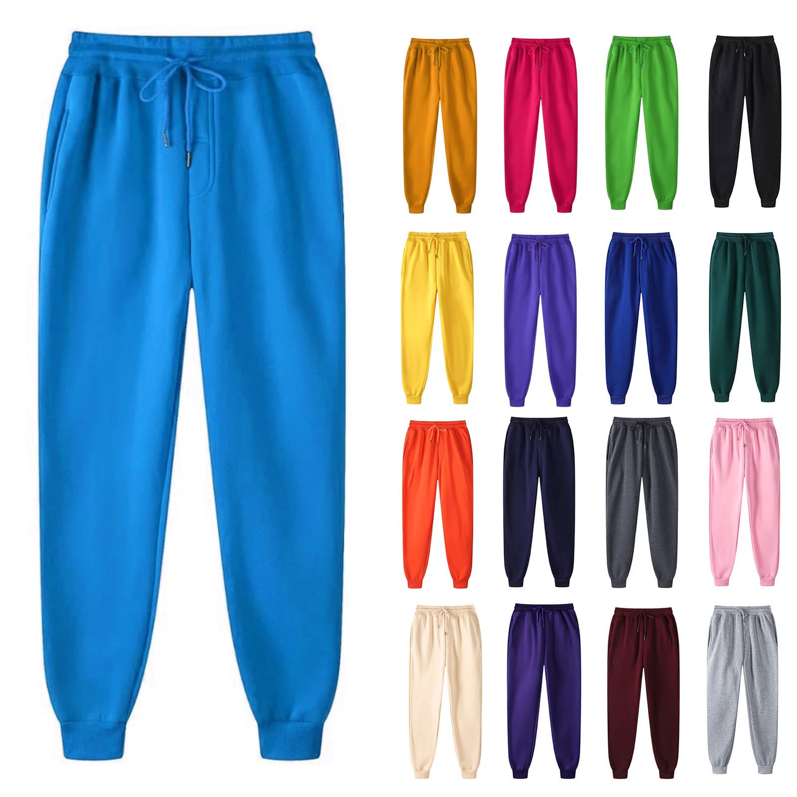 GJPRXCxSweatpants for Men Women Casual Trousers Plus Velvet Thick Solid Color Large Size Running Fitness Sports Comfy Pants