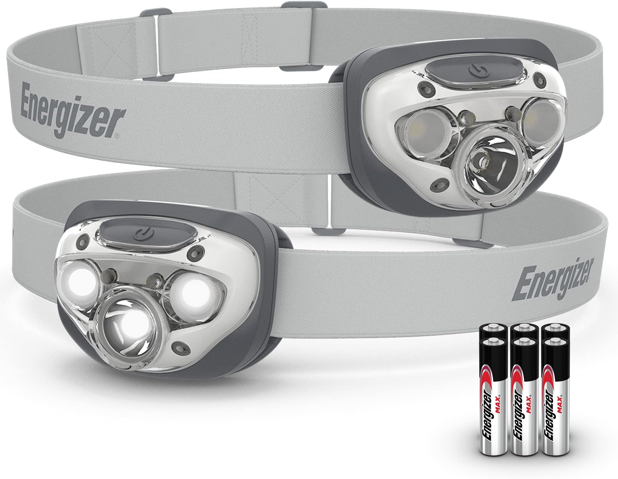 Energizer LED Headlamp [2-Pack], High-Performance Outdoor Lighting Gear, IPX4 Water Resistant Headlamps, Bright and Durable, Batteries Included