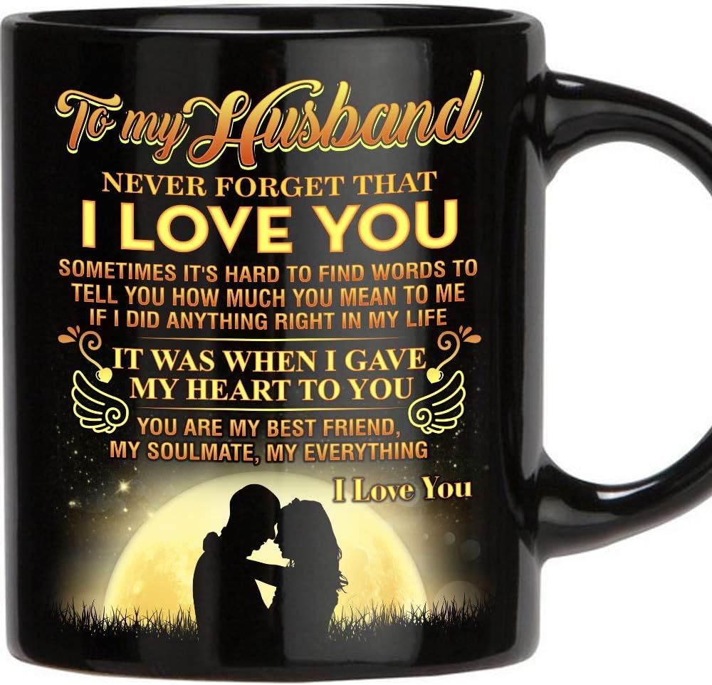 Fathers Day Gift for Man, 11 Oz Funny Mug Gifts for Husband from Wife, Perfect Husband Gift from Wife Romantic Love Wedding, Best Couples, Christmas Gift Idea, Birthday, Fatherโs Day