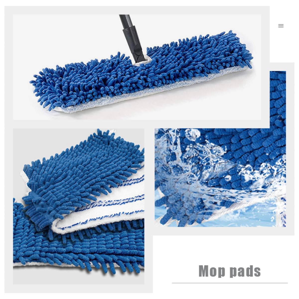 Beavorty 3 Set Mop Piatto in Microfibra Testa Ciniglia Accessori Ricambio Mop Wet And Dry 2pz Ricambio per Mop Resistente Mop Riutilizzabile Scopa Ricarica Panni per La Pulizia 2 Pezzi * 3