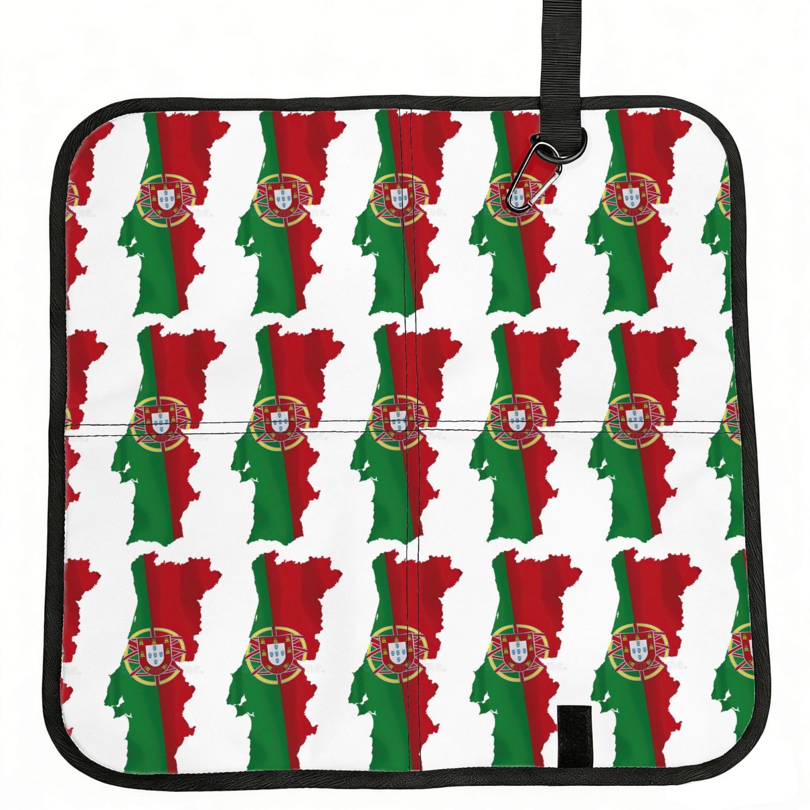 UVBDF Portuguese Flag Map Print Outdoor Sitting Cushion Folding Seat Pad Compact Portable Picnic Bench Cushion Mat
