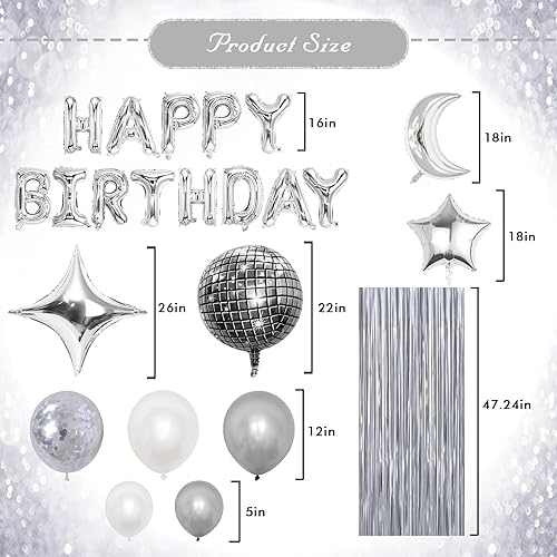 Miniatura 3 de Decoraciones de fiesta de cumpleaños de discoteca, 60 unidades, decoraciones de fiesta de discoteca occidental, telón de fondo rosa plateado, bola