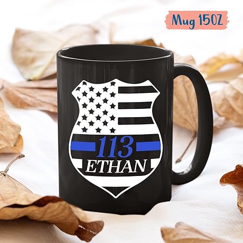 Miniatura 5 de Regalos personalizados de oficial de policía con número y nombre, taza de café de policía, regalos personalizados para policía, taza de aplicación