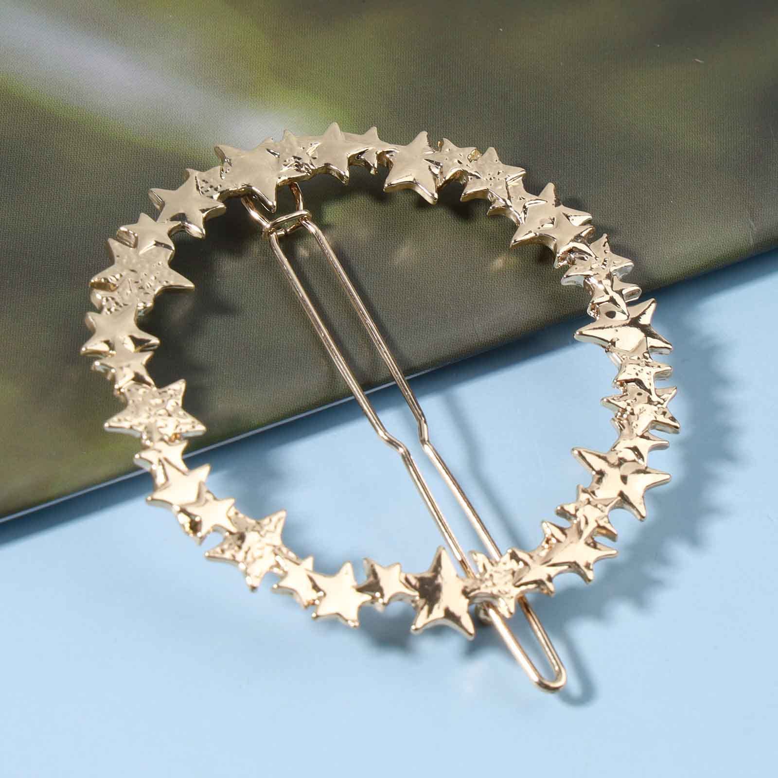 Yheakne Boho Cirkel Haarspeld Zilver Haarspeld Stift Vintage Ronde Speld Haarspeld Decoratieve Haarklem Geometrisch Haar Accessoires Voor Vrouwen En Meisjes (Zilver