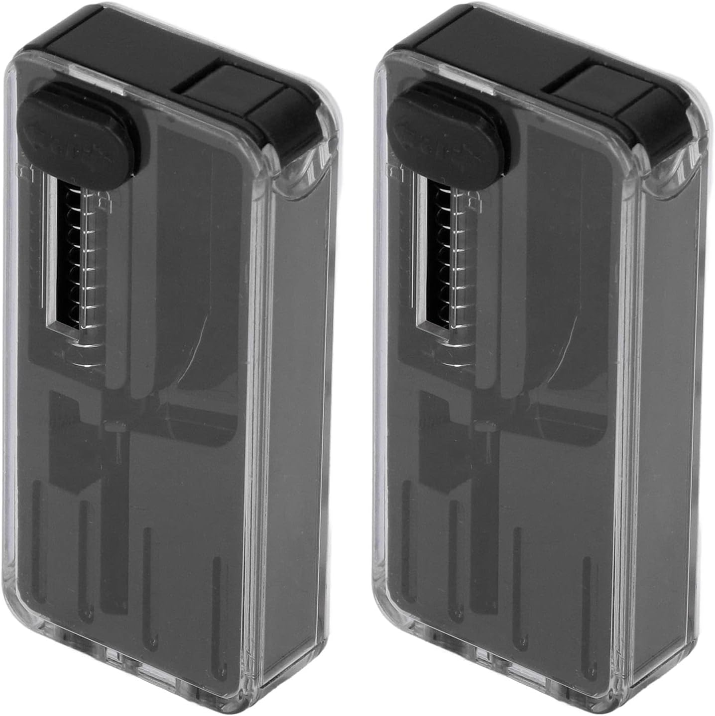 LBEC Cigarette Filter Capsule Box, Cigarette Explosion Beads Pusher ABS 2PCS Memory Spring Lightweight for Hiking (Black)