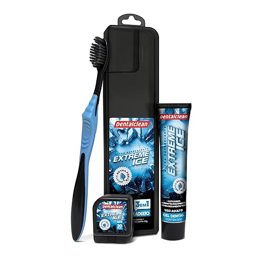 Dentalclean Kit Extreme Ice: Gel Dental 50g Com Flúor + Escova Macia + Fio Dental 20m com Estojo, Azul
