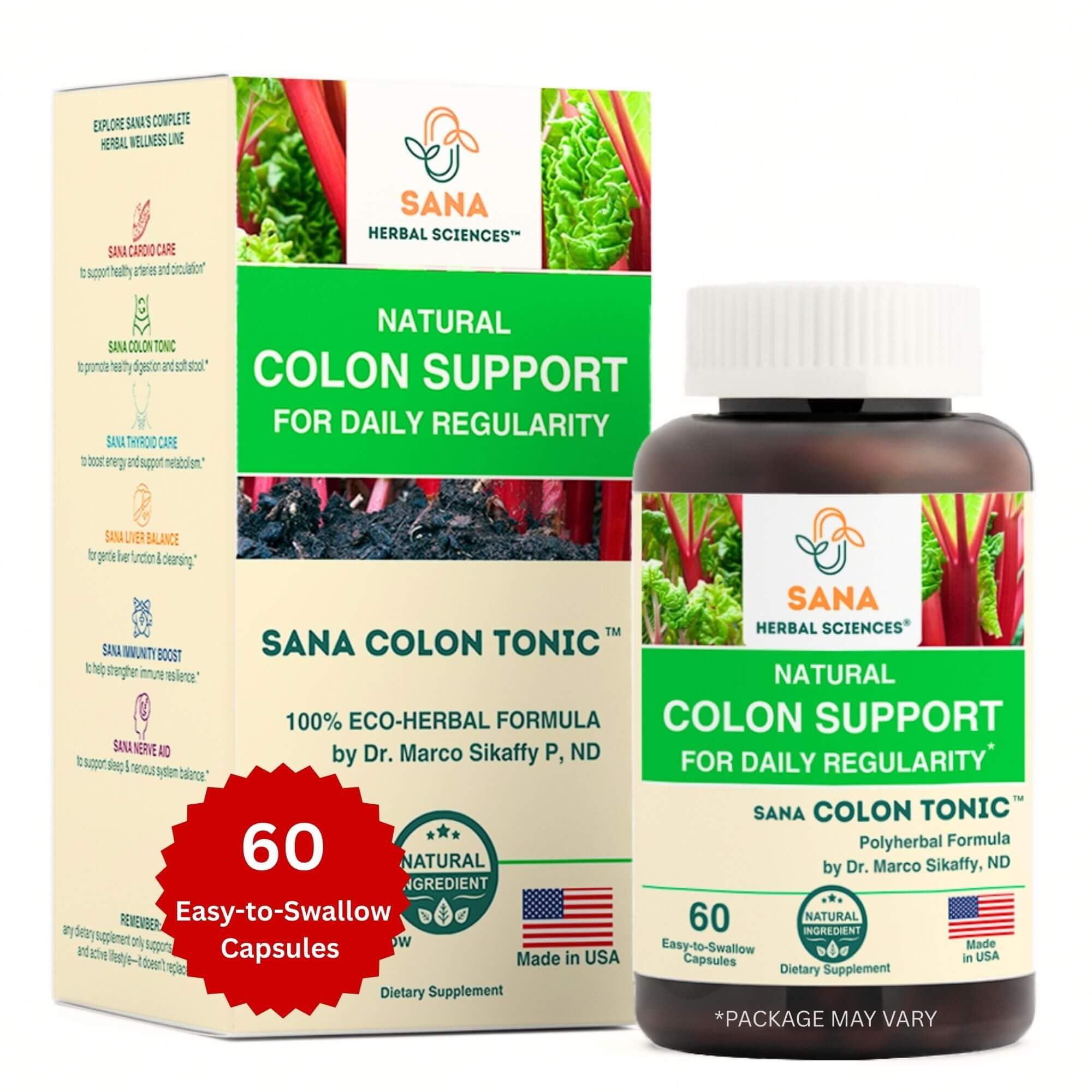 Natural Stool Softener for Constipation Relief – Safe for Daily Use & Postpartum | Gentle Herbal Formula for Adults & Seniors | 60 Capsules | Sana Herbal
