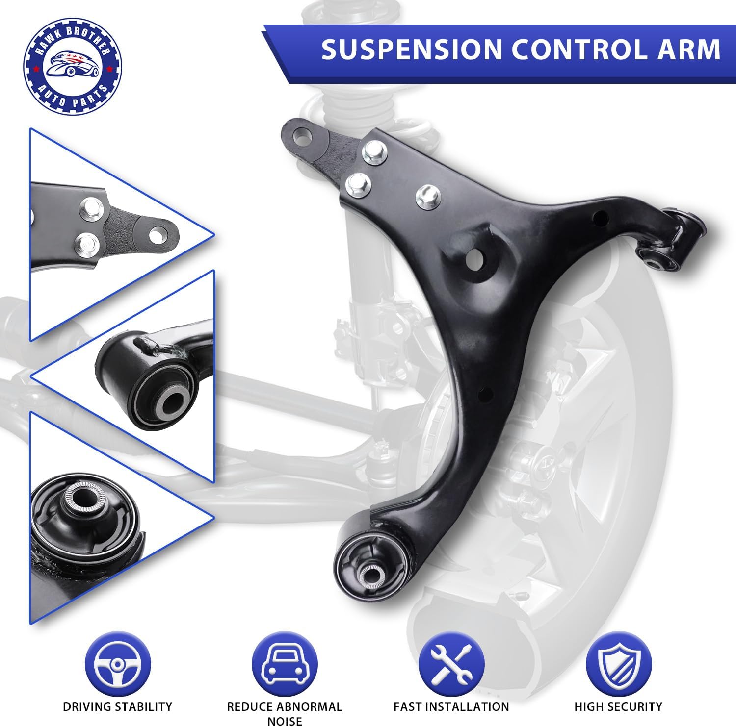 Control Arms, Front Suspension Kit Ball Joint Tie Rod Sway Bar Link Boot Bellows Compatible With Hyundai Elantra 2007-2012 - 14PCS