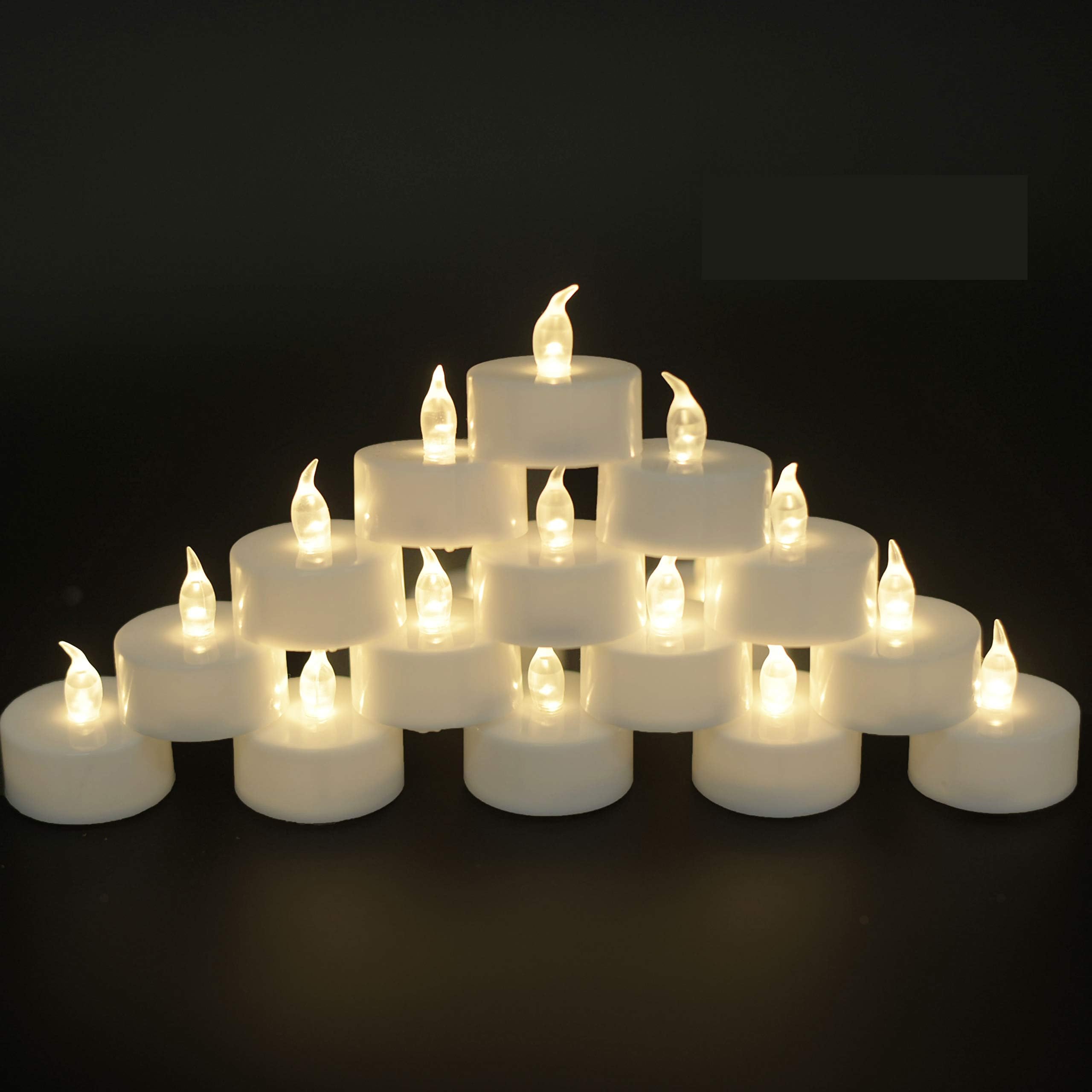 JUNPEI24-Pack Flameless Tea Lights LED Tea Lights Warm White Lights Lamp Battery Powered ââ‚¬¦