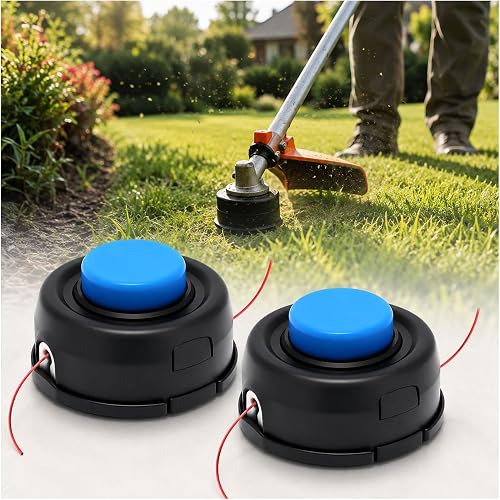2 Pack T25 String Trimmer Heads for Husqvarna 224L 4 Stroke Weed Eater, Twin Replacement Set for 966674401 537338306, M10 x 1.25 LH, Tap-to-Feed Dual Line