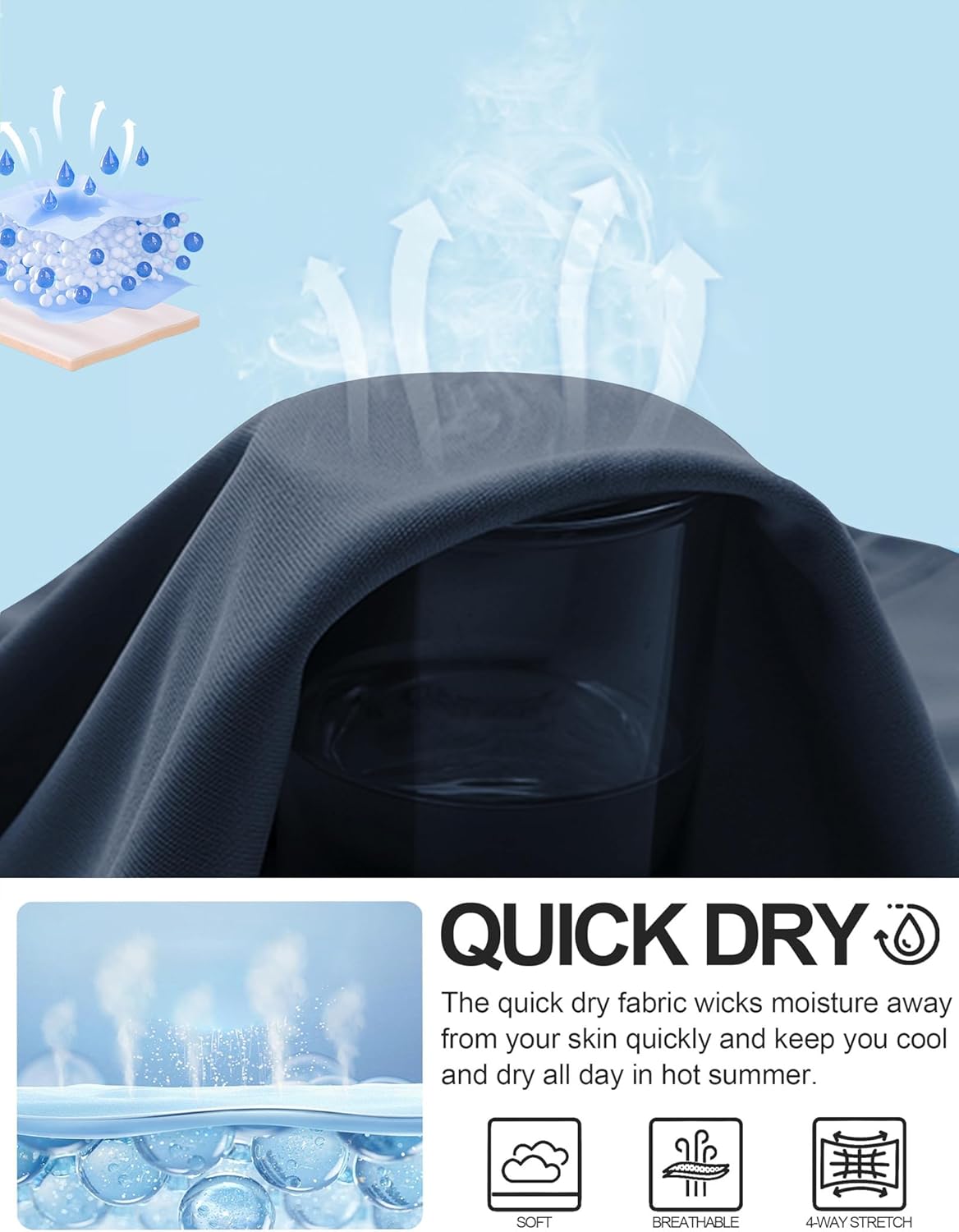 NEYOUQE Men's Workout T-Shirt Sport UPF 50+ Sun Protection Rash Guard Shirts Dry Fit Moisture Wicking Athletic Tops - Image 4