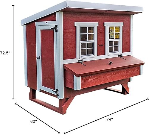 Miniatura 6 de Gallinero grande costero para hasta 15 pollos con caja de anidación - Pájaro grande, aves de corral y gallina hecho de madera
