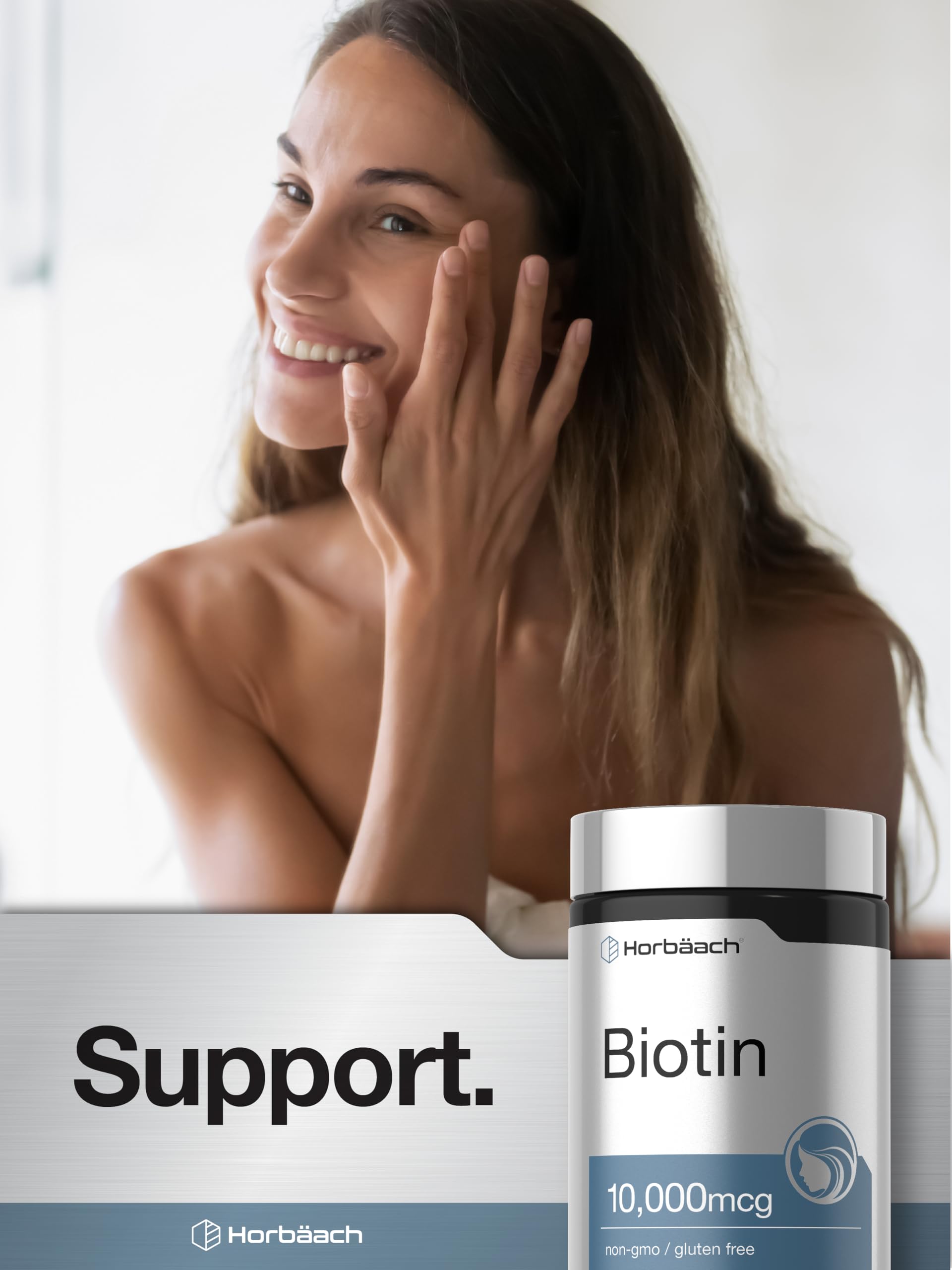 Horbäach Biotin 10000mcg | 180 Fast Dissolve Tablets | for Women & Men | Beauty Supplement | Vegetarian, Non-GMO, Gluten Free — Amazon image 6
