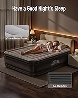 Vista 2 de Airefina Colchón de aire Queen con bomba integrada, colchón inflable de superficie mejorada para uso temporal para invitados del hogar, colchón