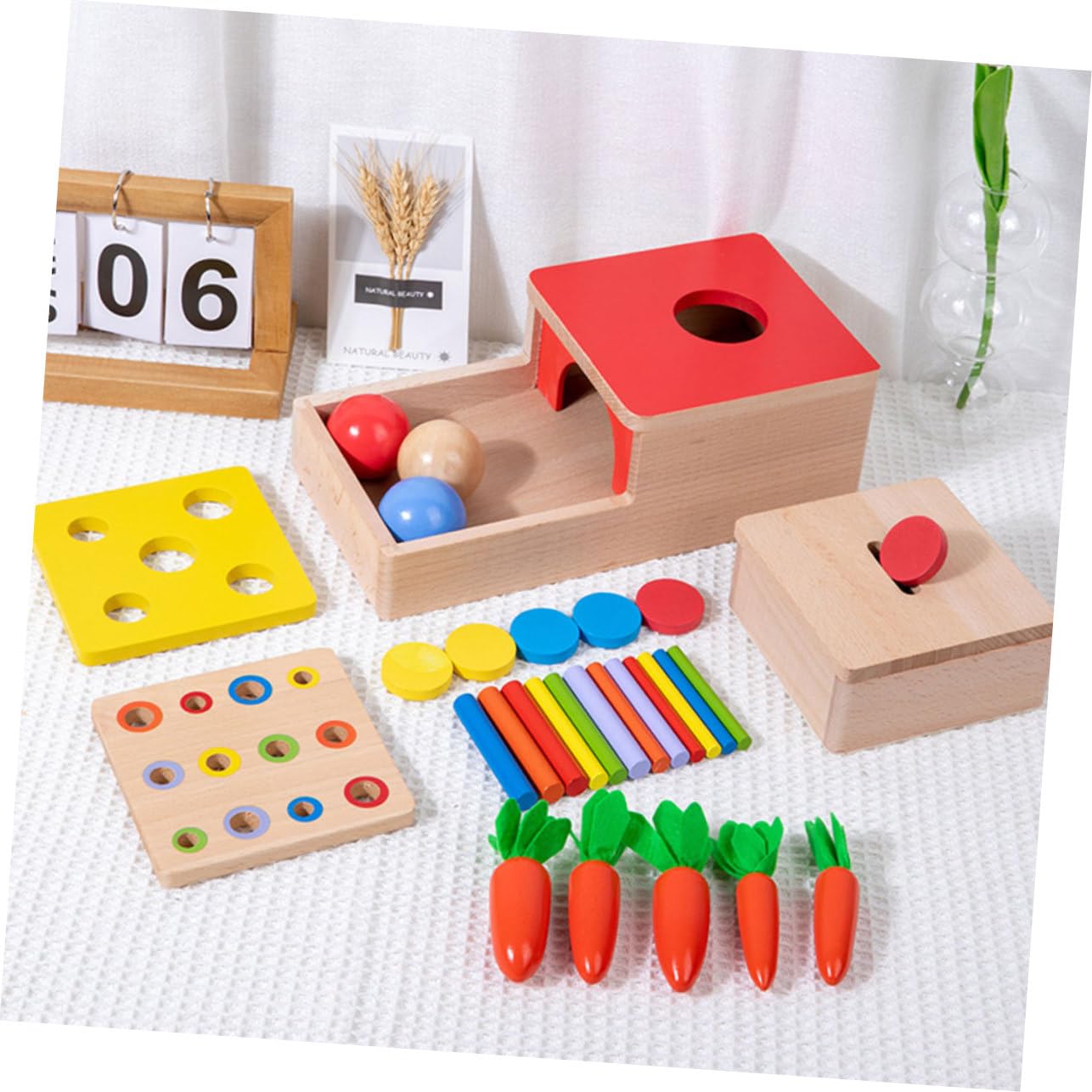 Juguete de Madera Educativo para Niños, Desarrollo de Habilidad Motriz y Coordinación Ojo-Mano, Obsequio para Bebés y Niños Pequeños
