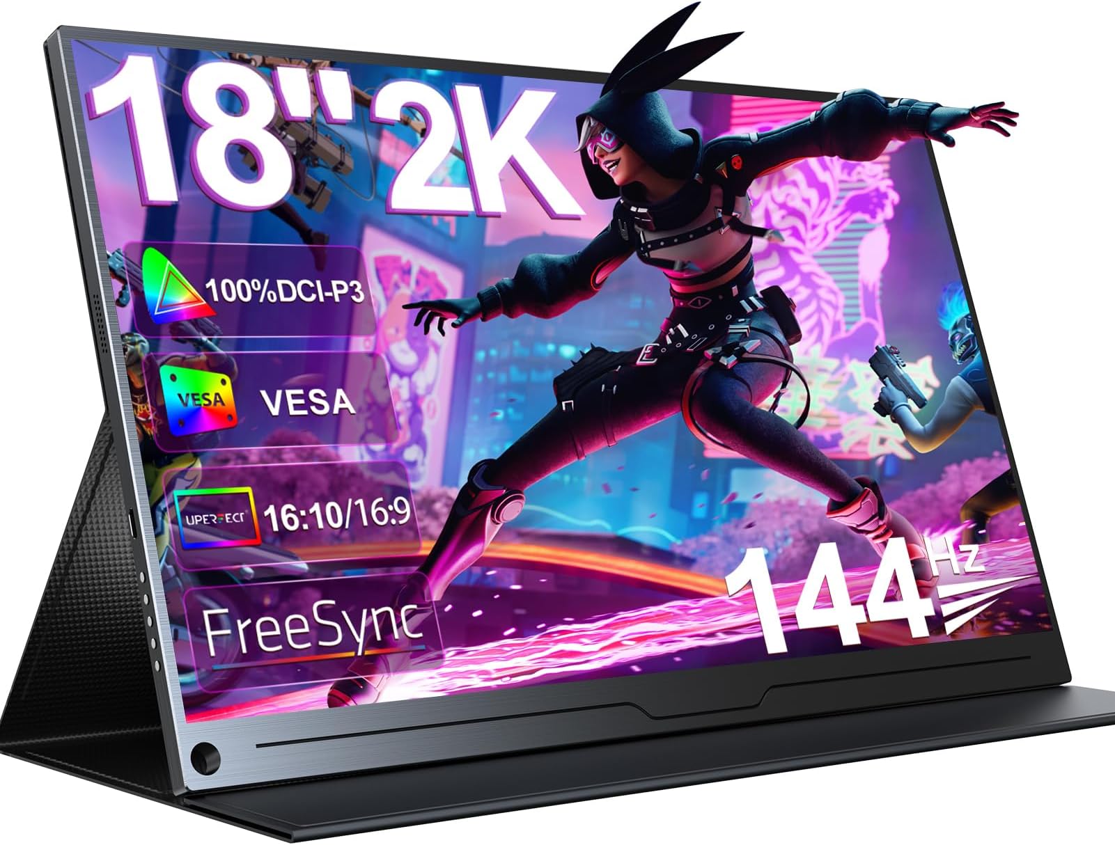 UPERFECT Gaming Monitor 144Hz 18 Inch Portable Monitor 2K 2560x1600 ...