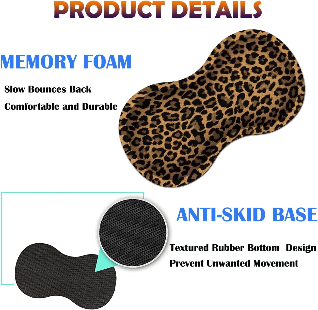 Extended Gaming Mouse Pad Desk Pad Keyboard Pad, Mouse Wrist Rest and Coaster, Anti-Slip Rubber Base Mouse Pad, Suitable for Gaming and Office, Leopard Print