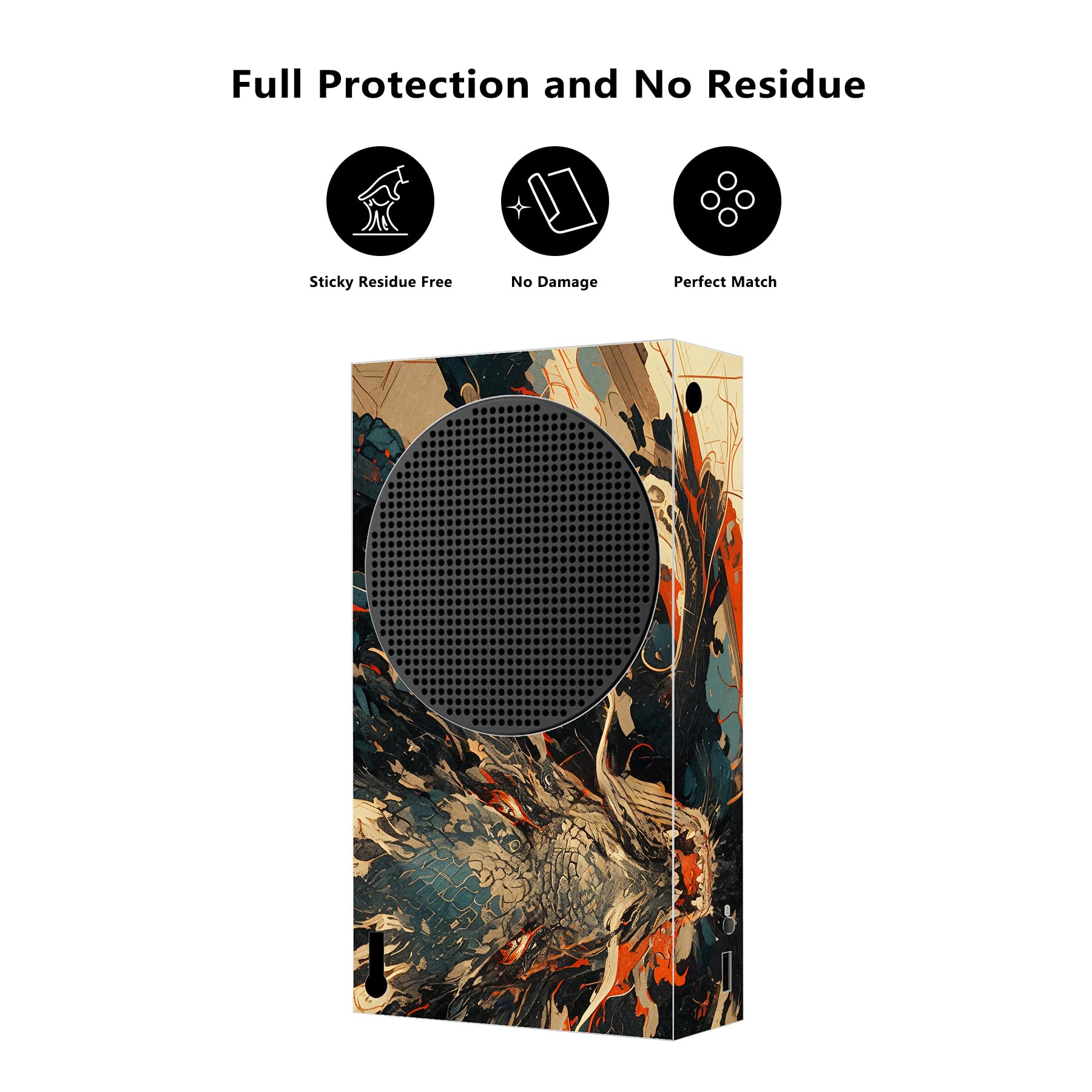 PlayVital Autocollant Protection pour Xbox Series S Sticker Manette Skin pour Xbox Series S Accessoires Console-Dragon Fureur