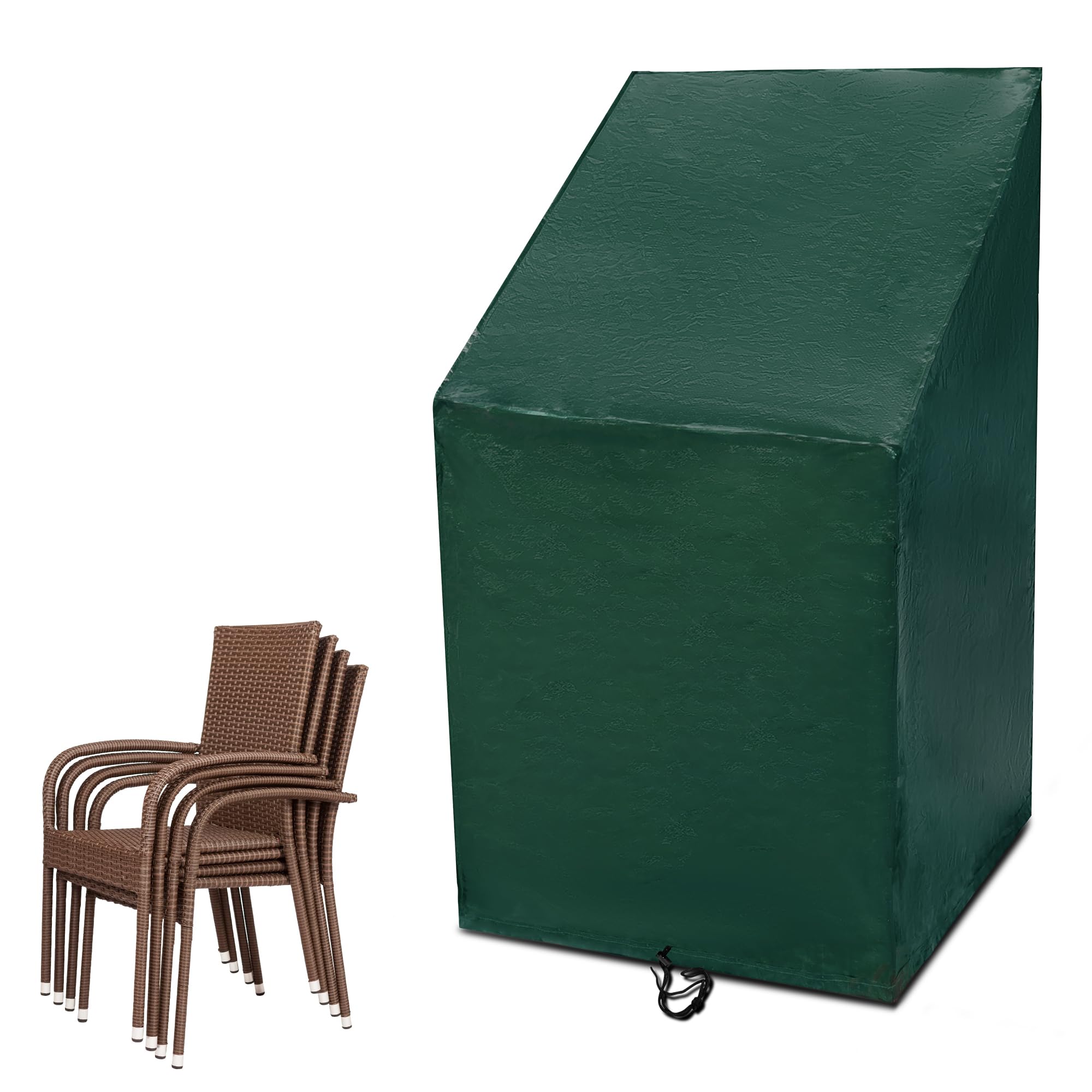 Housse de chaise de jardin empilable imperméable en polyéthylène 68x96x110x150 cm