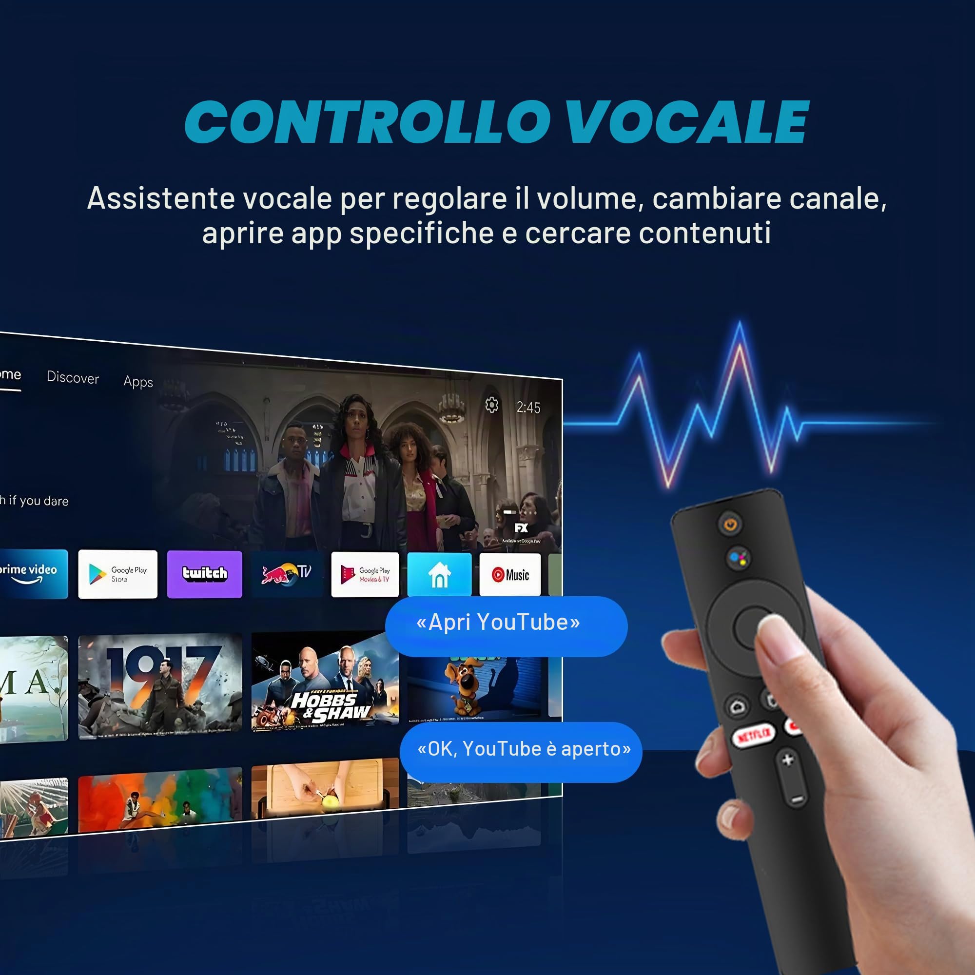 Android TV Stick 14.0,2026 2026 2 GB di memoria RK3518 Quad-Core 64bit Cortex-A53 Chipset e GPU Mali 450 MP2, Android 4K Stick Supporta 2.4G/5G WIFI dual-band Bluetooth5.4 HD2.0 USB3.0