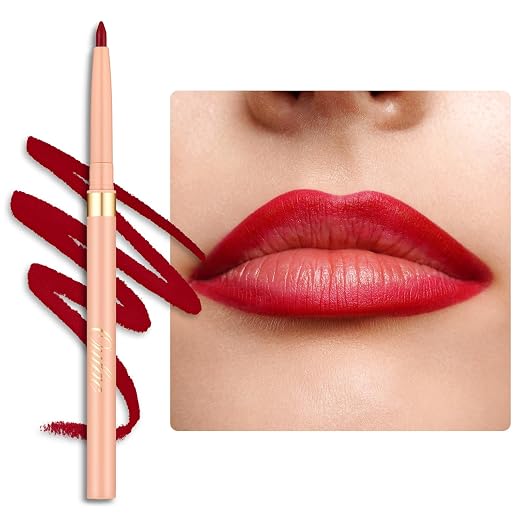 OULAC Rot Lipliner Wasserfest, Drehbarer Langanhaltender Lippenkonturenstift mit Mattes Finish, Hochpigmentiert und Geschmeidig, Konturieren Sie Ihre Lippen, Vegan (07) Cherry