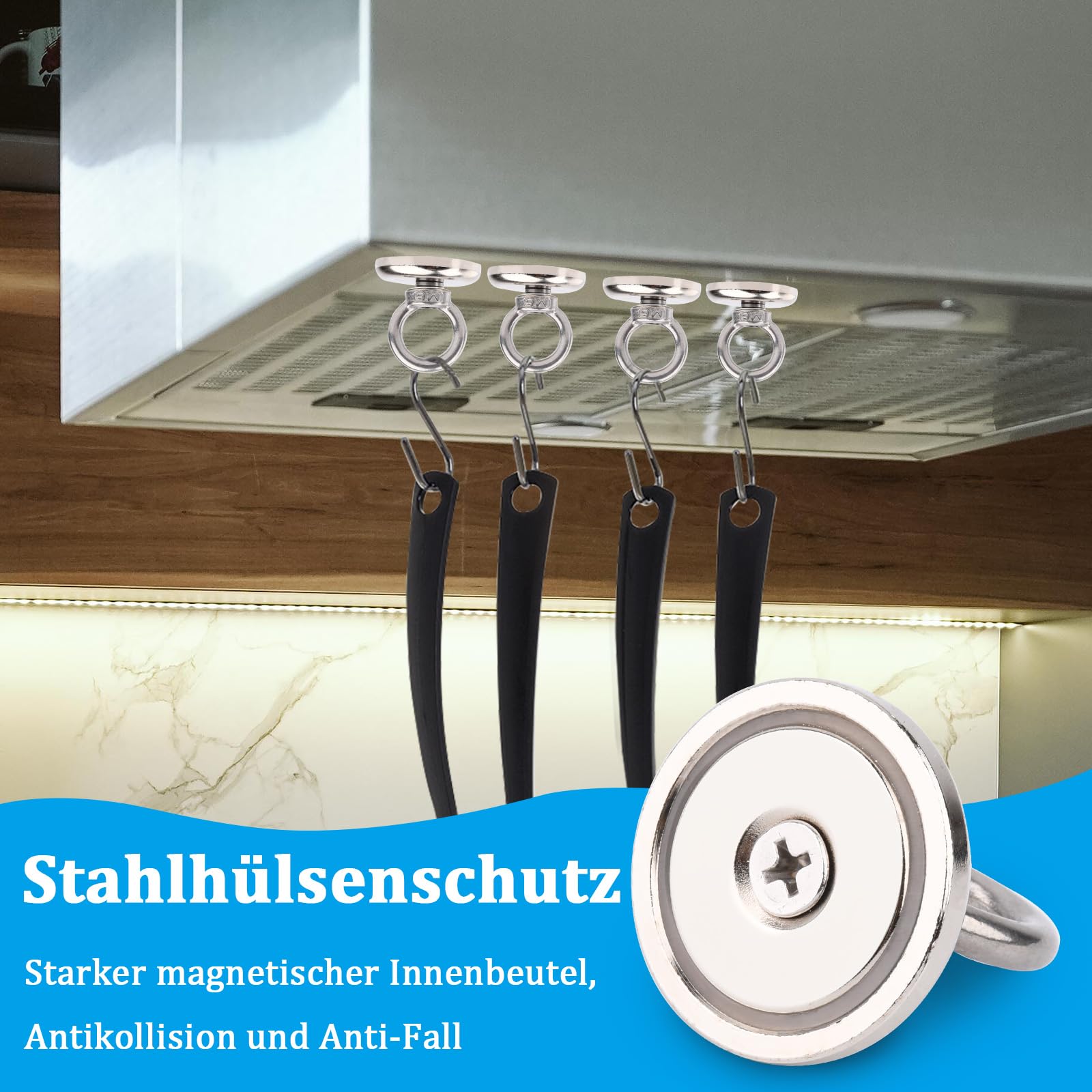 Silne magnesy neodymowe, wędkarstwo, 49 kg, siła ciągnąca, wytrzymałe, bardzo mocne magnesy, przemysłowy magnes do pobierania w rzece i ratownictwie, 4 sztuki, 32 mm