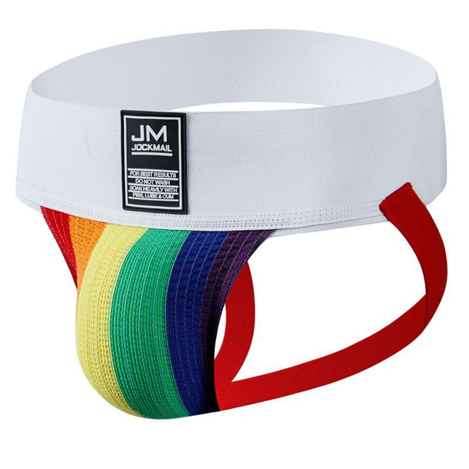 Jockmail Men's Clorful3 Jock Strap Athletic Supporter Fashion Comfortable Sport Jockstrap Underwear Briefs (L, )