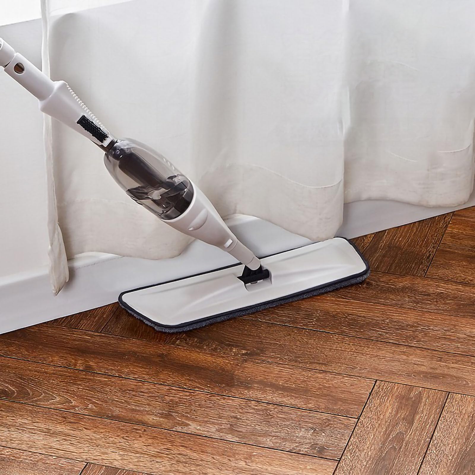 Fregona de pulverización de agua ligera de microfibra para una fácil limpieza de suelos de mármol laminado de madera dura (blanco)