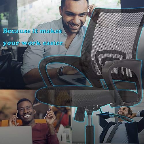 Miniatura 4 de Silla de oficina ergonómica de malla con respaldo medio, 4 unidades
