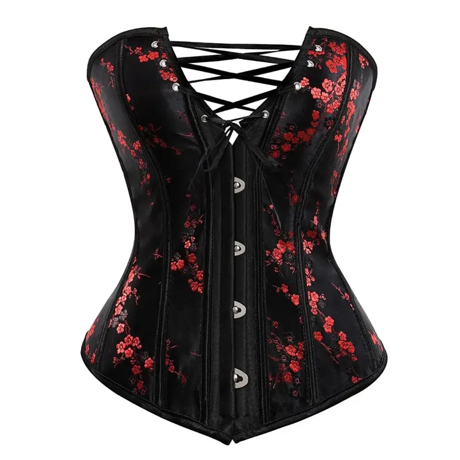 Corset vintage en satin noir chic idéal pour votre mariage ou soirée clubwear