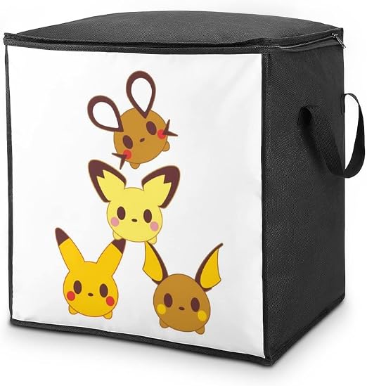 Amazon ピカチュウ デデンネ 収納ボックス 収納ケース 毛布 キルト収納 折りたたみ式 大容量 整理用 取っ手付き 雑貨 小物入れ ファスナー 衣類 おもちゃ ホーム 可愛い おしゃれ 人気 グッズ キャラクター 高耐久性 頑丈 防水防湿 47 5cm 49cm 35cm 収納ケース