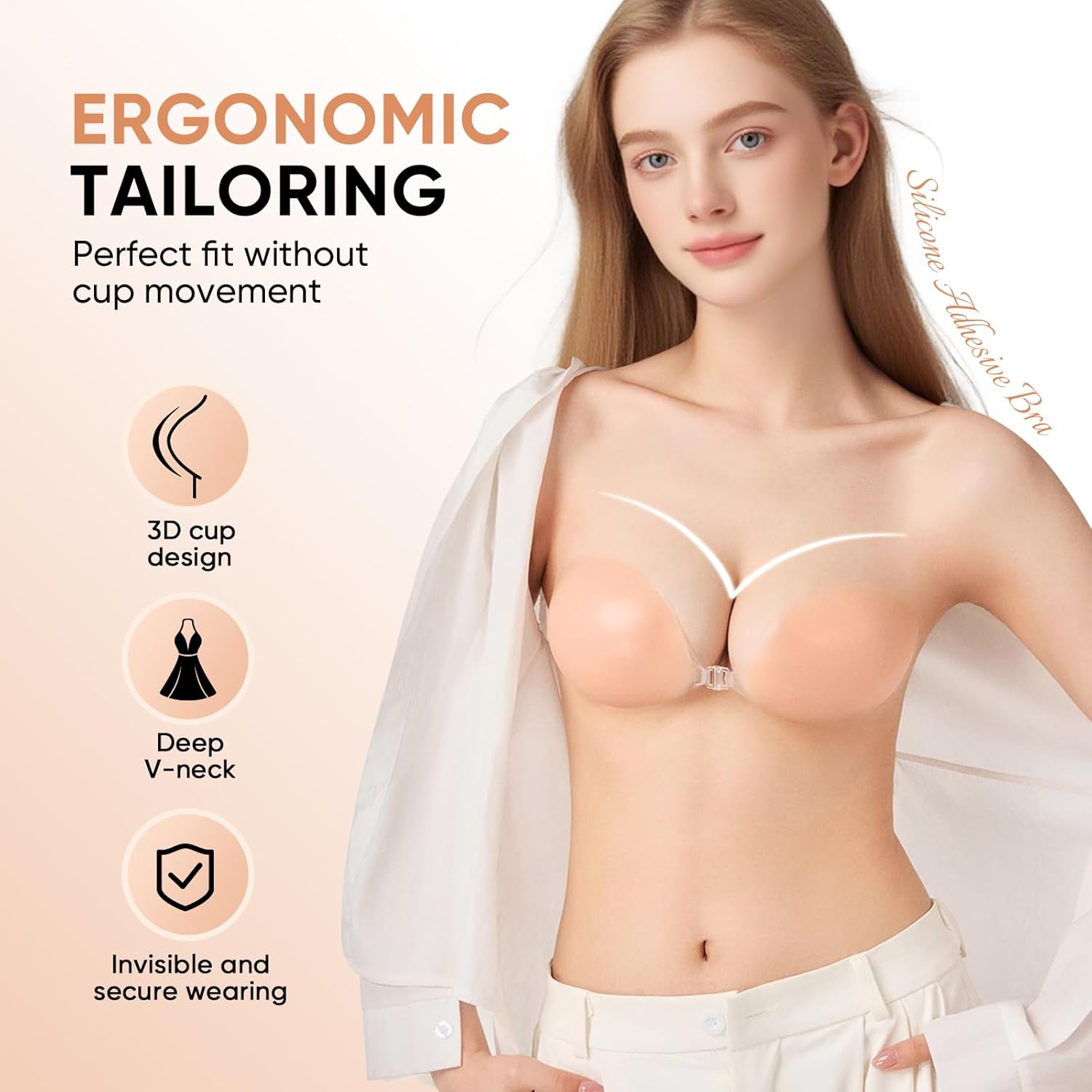 Sticky Bra Silicone Strapless Invisible Bras for Women Backless Push Up for Breasts Comfortable and Reusable - Image 2