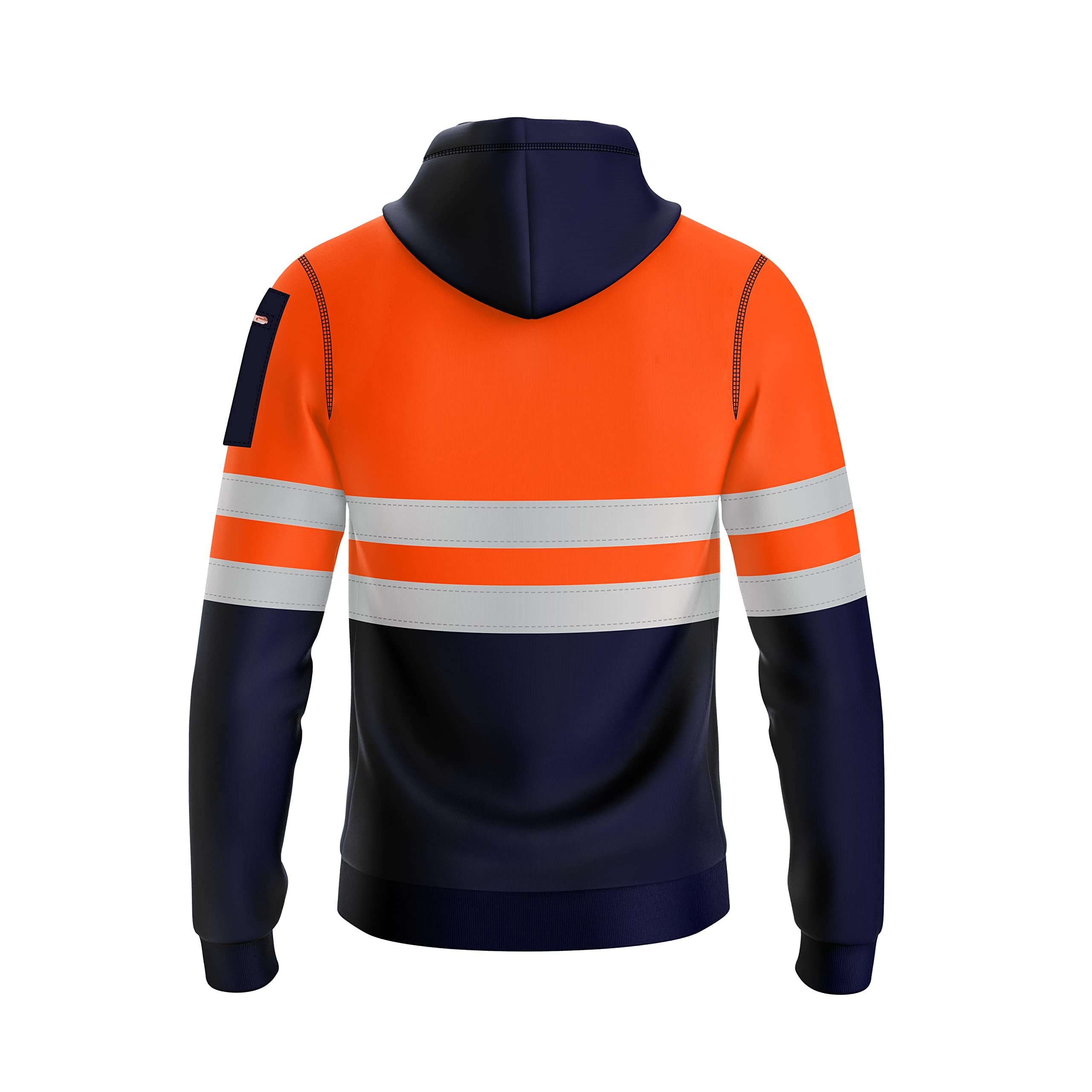 Sweat à capuche haute visibilité pour homme avec bande réfléchissante et poches zippées - Jaune et orange