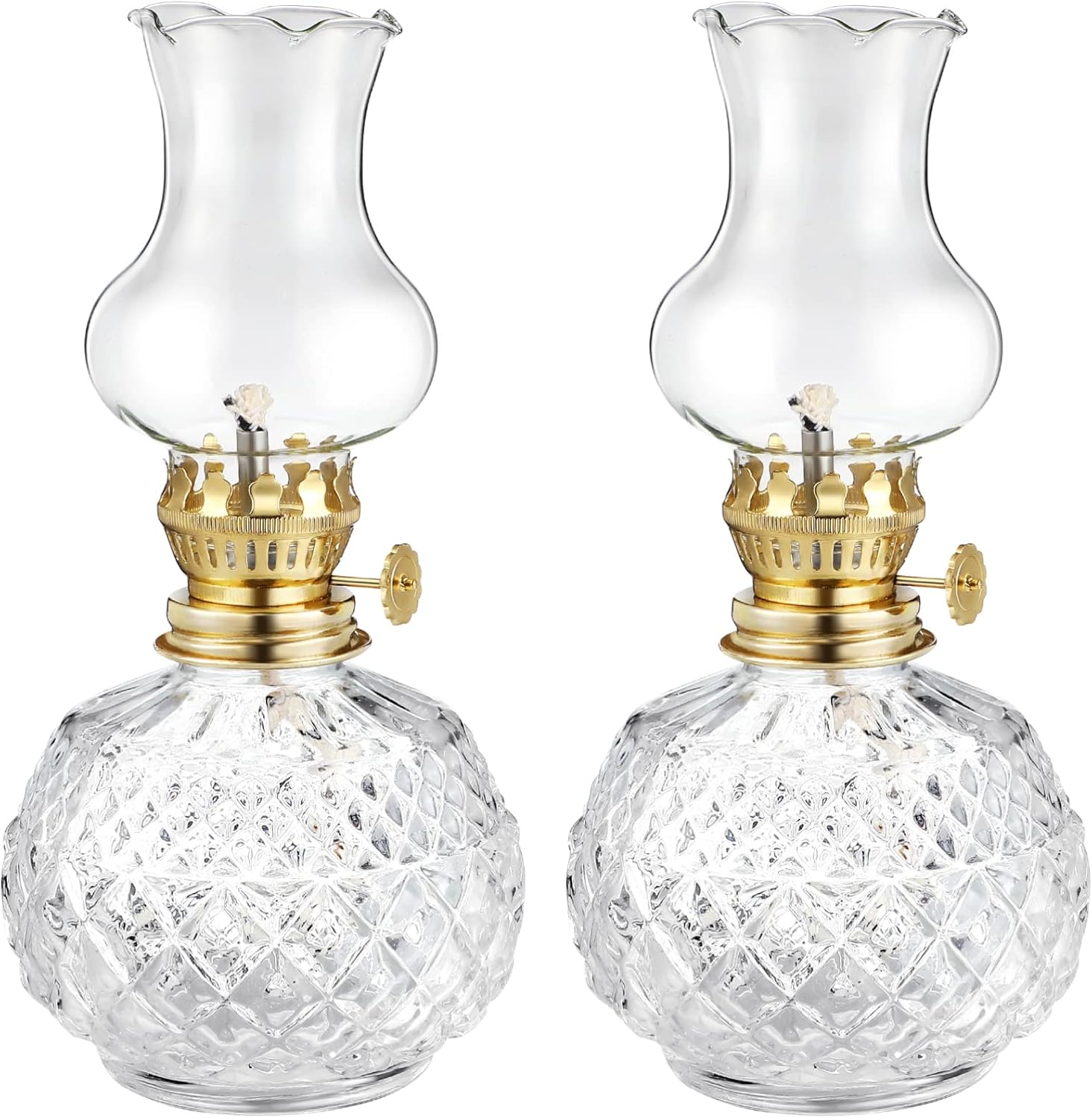 Garneck Indoor Lanterns Lantern 2pcs Kerosene Lamp Oil Indoor Vintage