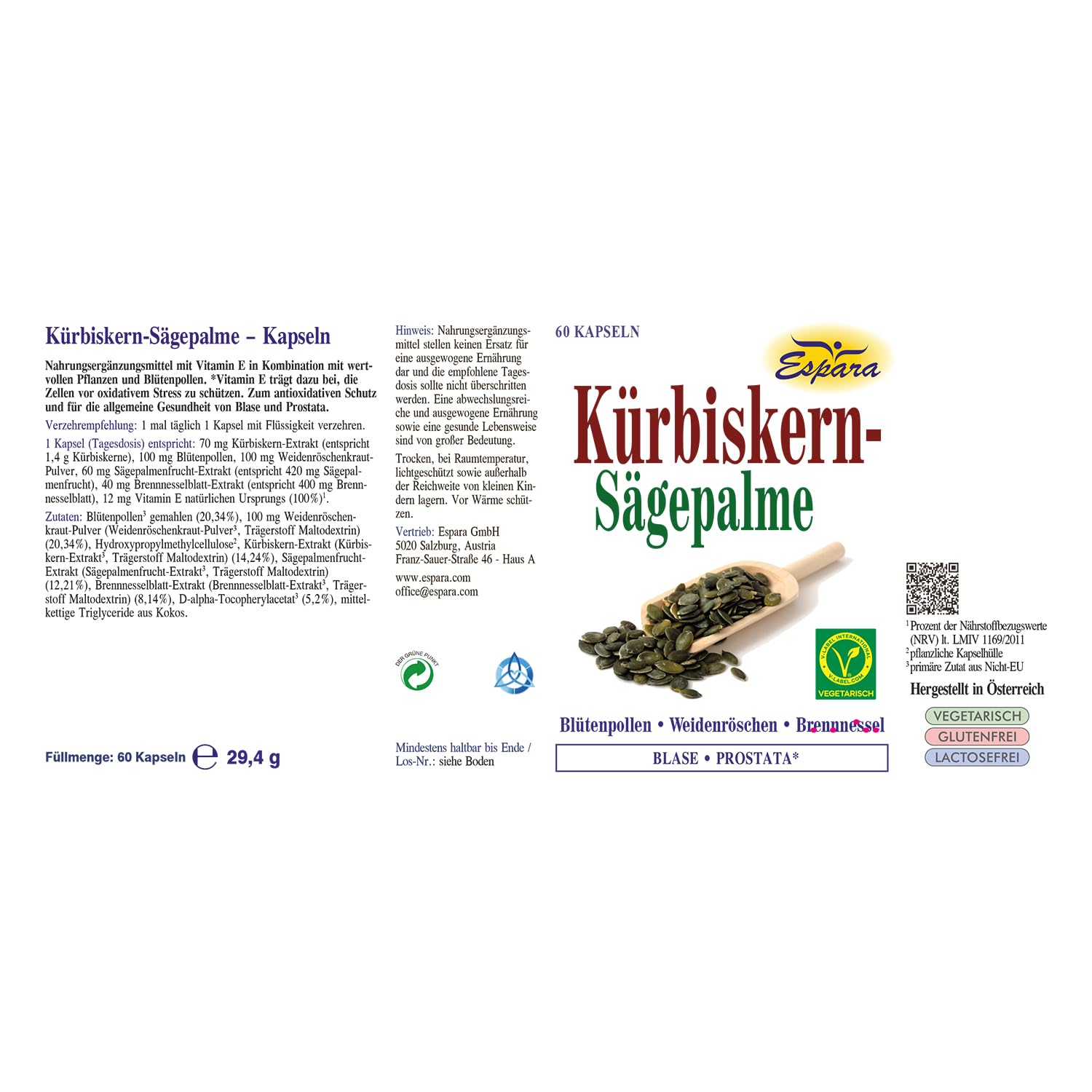 Espara Kürbiskern Sägepalme Kapseln 60St.
