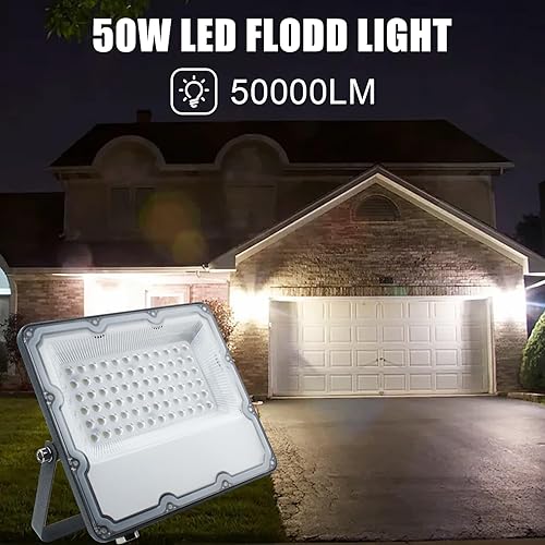 Miniatura 2 de Luz de inundación LED de 50 W, luces de seguridad para exteriores, accesorios de pared de 6500 K 5000 lm, iluminación IP66 impermeable al aire