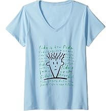 Womens Fido Dido Green Text V-Neck T-Shirt