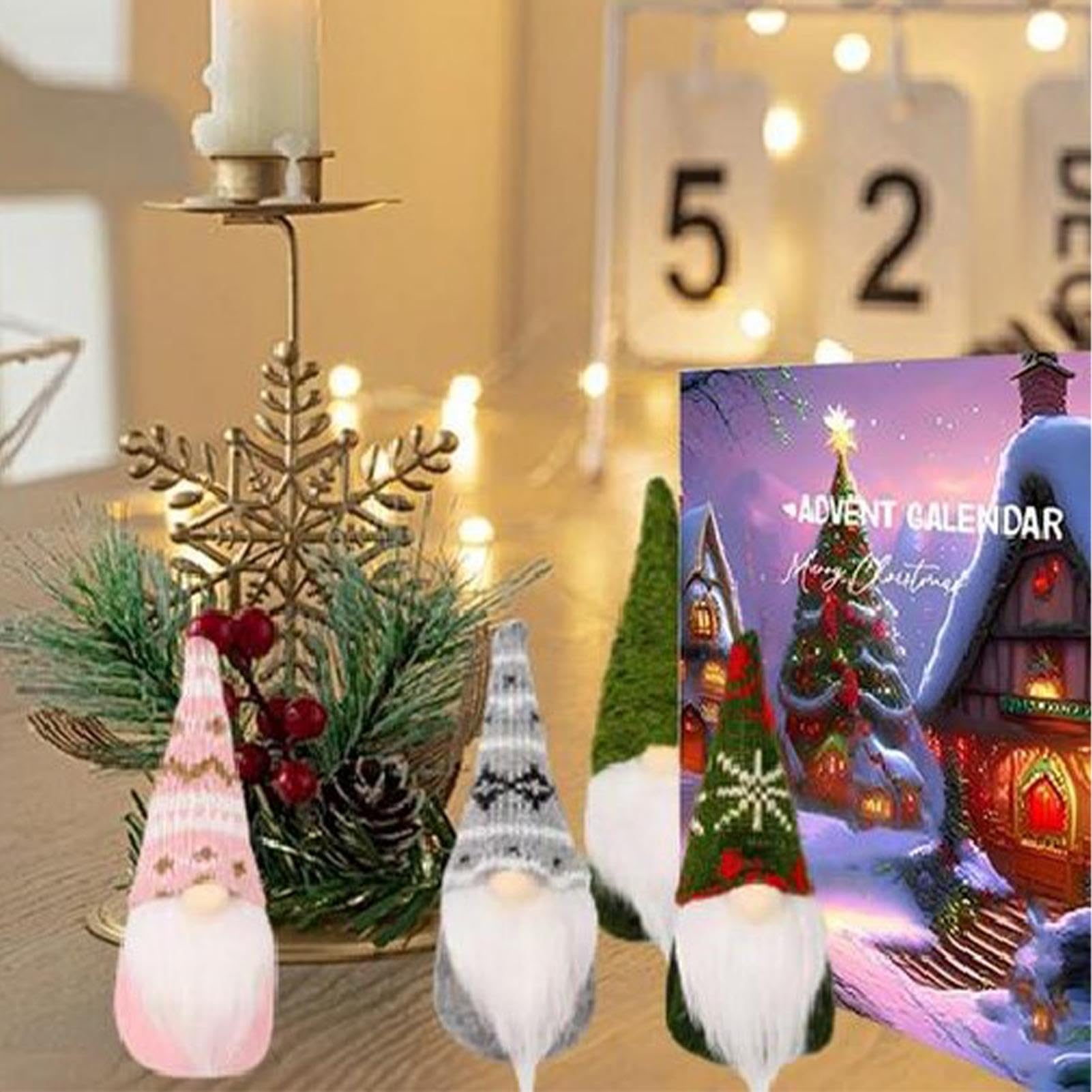 Calendrier De L'Avent 2024 Avec 24 Gnomes En Peluche à Collectionner - Décoration Noël Compte à Rebours - En Velours