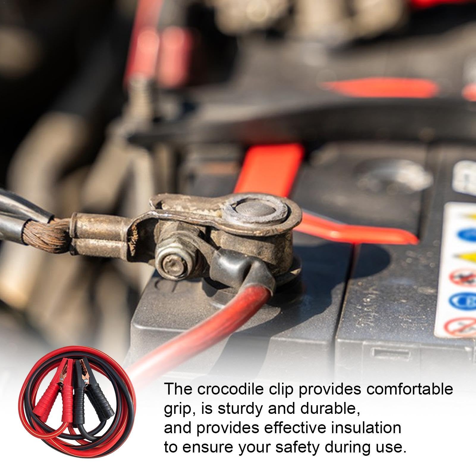 Cavi Batteria Auto Professionali 3/4 metri, 1500Amp Cavi di Avviamento Batteria Auto, Cavi di Collegamento per Batteria Auto, Cavi Batteria con Coccodrillo Clip per Auto Benzina D-iesel Camion Furgone