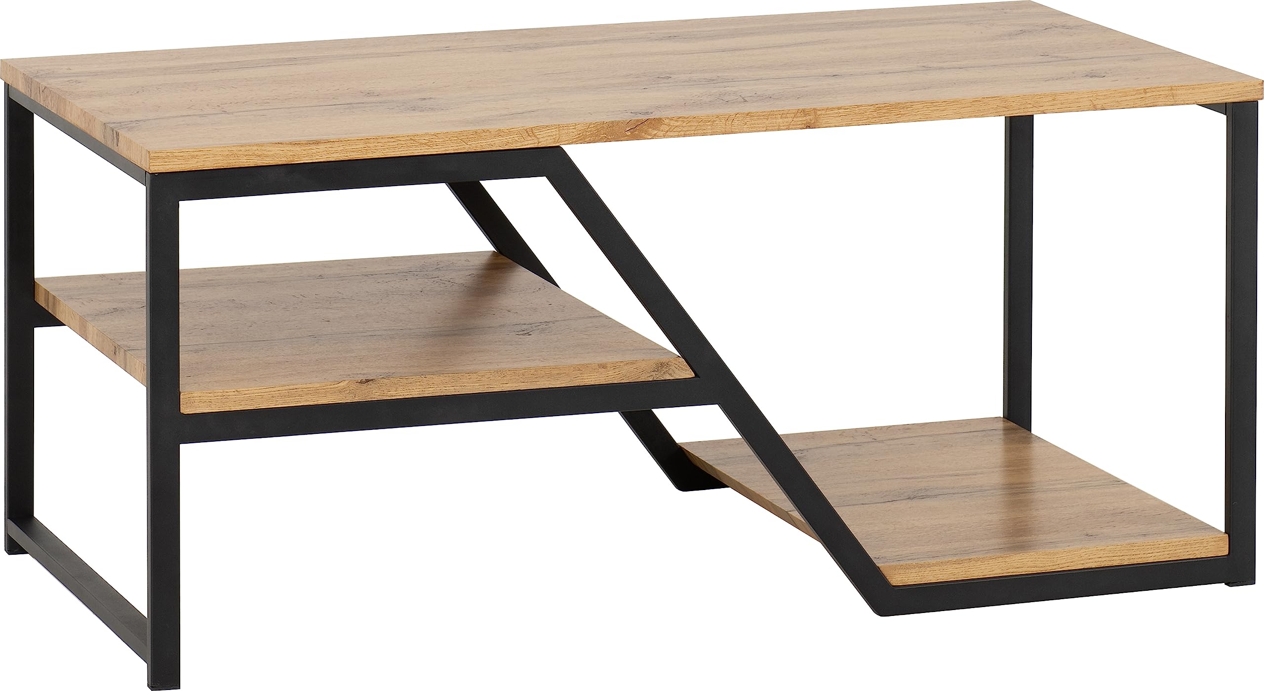 Seconique Durham Light Oak and Black Coffee Table