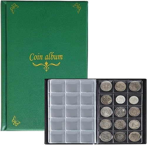 Libro de colección de monedas, 150 bolsillos, álbum con soporte para monedas, suministros de colección de recuerdo ideal, regalos para