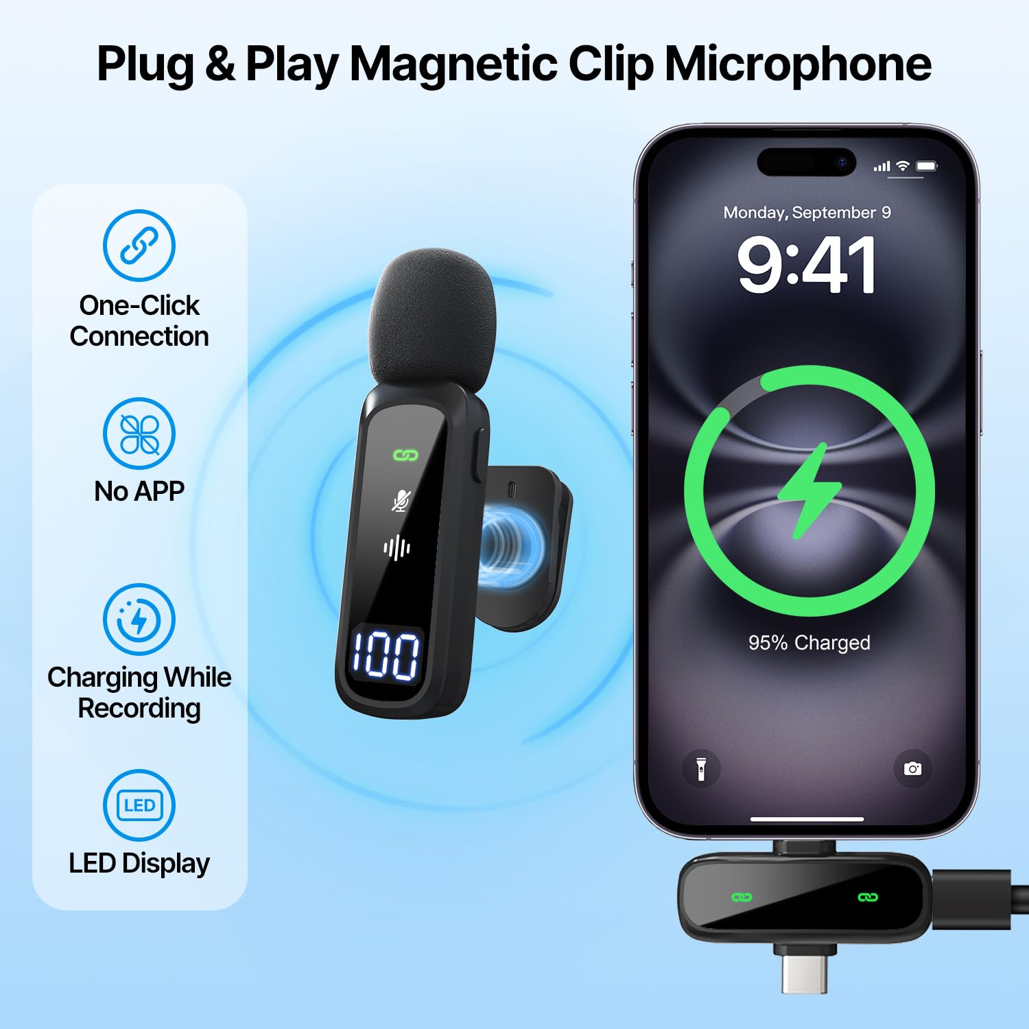 yAyusi Kit Vlogging per iPhone/Android, Bastone per Selfie con Treppiede da 180 cm, con Luce di Riempimento, Telecomando e Microfono, Kit Essenziale per Creatori di TikTok/YouTube/Contenuti