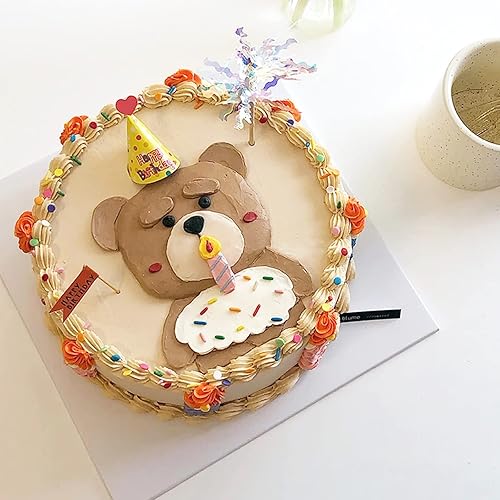 Miniatura 2 de 55 piezas de mini adornos para cupcakes de feliz cumpleaños, sombreros a rayas y lunares para primer cumpleaños y decoración de pasteles para baby