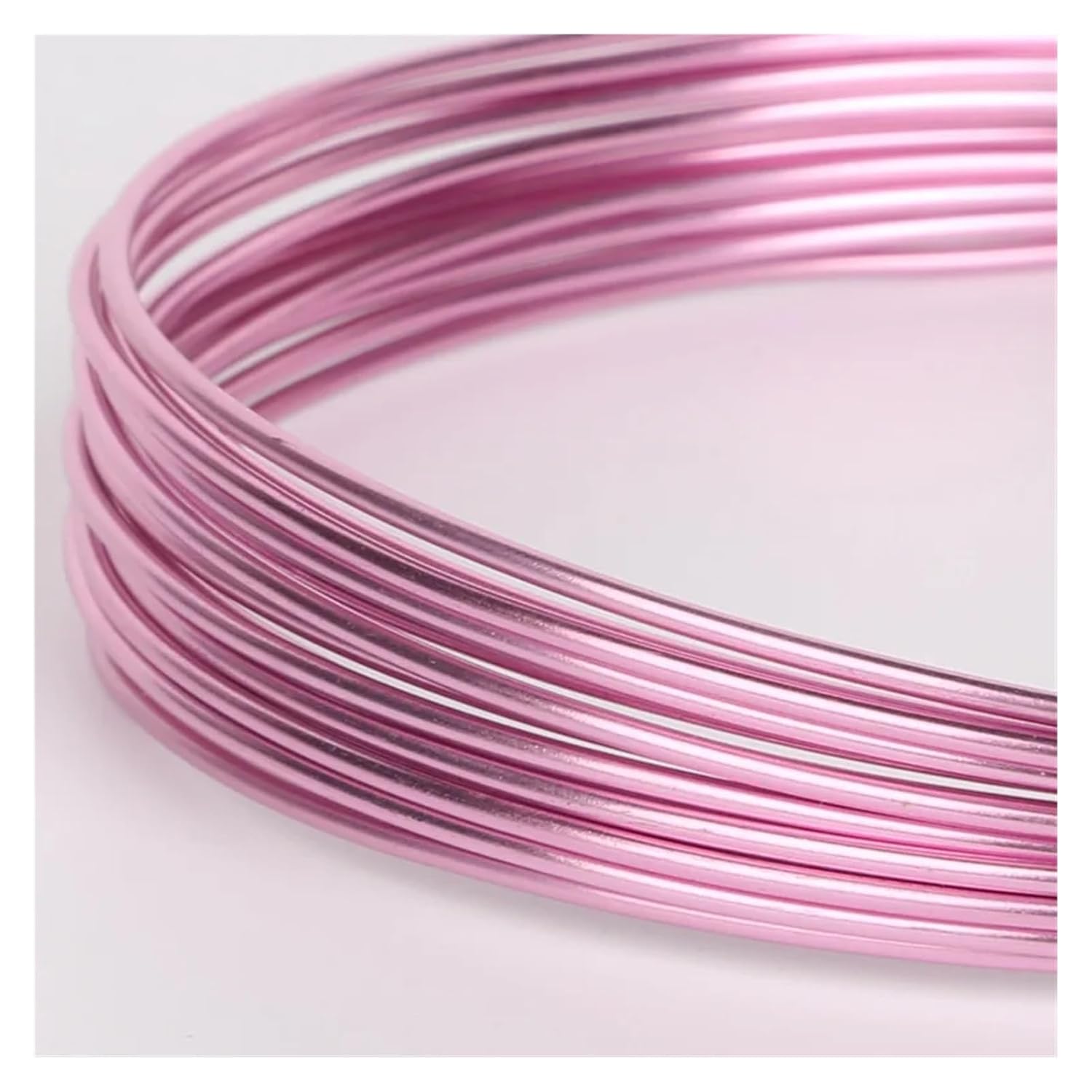1.5mm 5m 15 Gauge Multicolor Round Aluminum Wire Soft Metal Floristry for DIY Jewelry Findings & Craft Making(Pink)